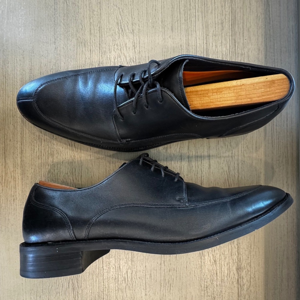 Cole Haan Grand.OS C11627 Men 11 Black Leather Apron Toe Oxford Dress Shoe